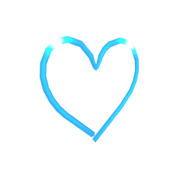 Neon Heart Wall Art - Blue