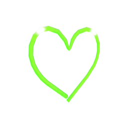 Neon Heart Wall Art - Green