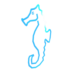 Neon Seahorse Wall Art - Blue