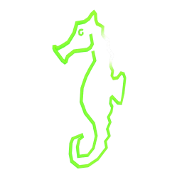 Neon Seahorse Wall Art - Green