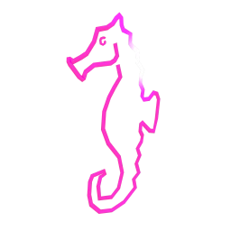 Neon Seahorse Wall Art - Pink