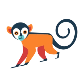 Brazil Orange Monkey Sticker