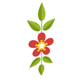 Brazil Flower with Leaves Sticker
