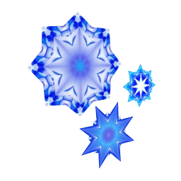 Triple Glowing Snowflake Display - Blue