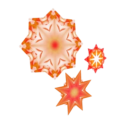 Triple Glowing Snowflake Display - Orange