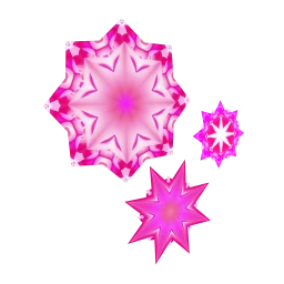 Triple Glowing Snowflake Display - Pink