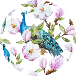 Peacock Floral Wallpaper