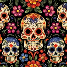 Day Of The Dead Fiesta - Multi Skull Mask
